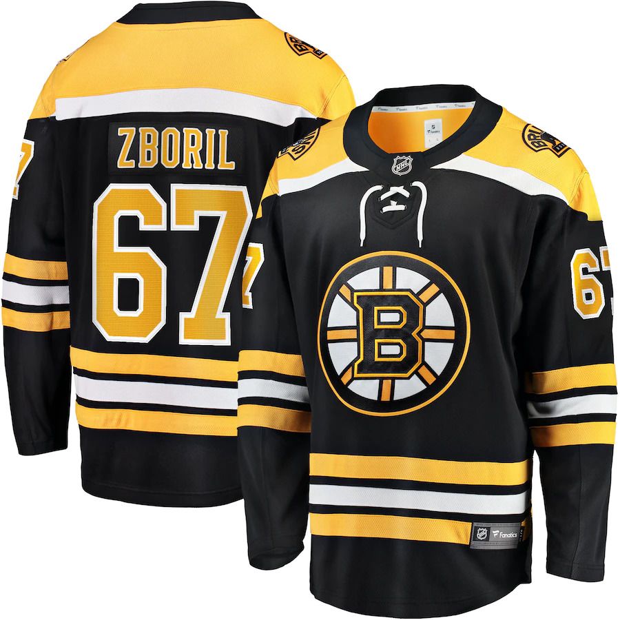 Men Boston Bruins 67 Jakub Zboril Fanatics Branded Black Home Breakaway Player NHL Jersey